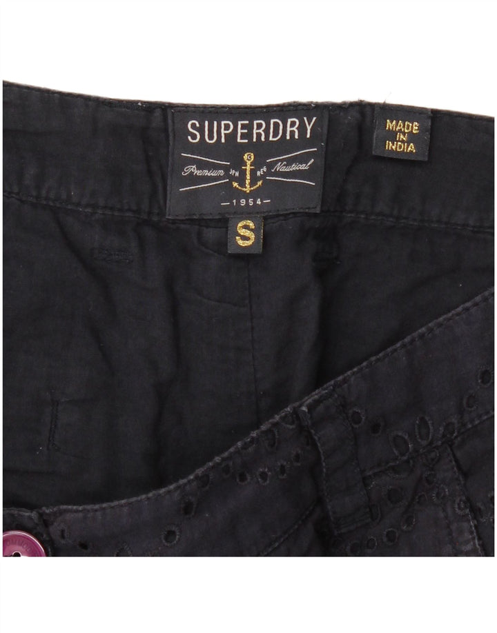 Spodnie damskie Superdry małe W27 granatowe w kwiaty