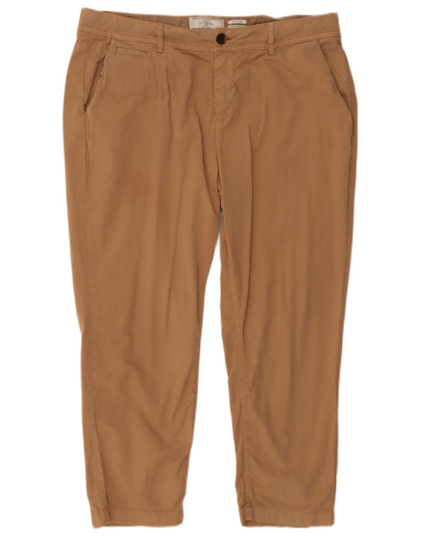 Spodnie damskie Fat Face, barwione, przycięte, UK 16, duże, W34 L23, beżowe