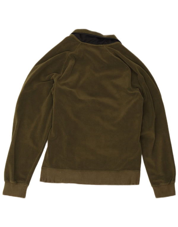 Damski sweter polarowy Nike z zamkiem błyskawicznym, UK 10, mały, khaki, poliester z blokami kolorów