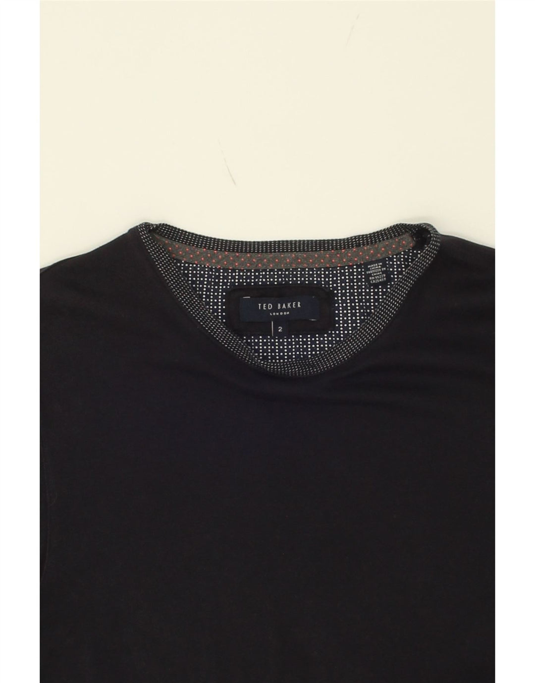 TED BAKER Womens T-Shirt Top Size 2 Medium Navy Blue Cotton Vintage Ted Baker and Second-Hand Ted Baker from Messina Hembry 