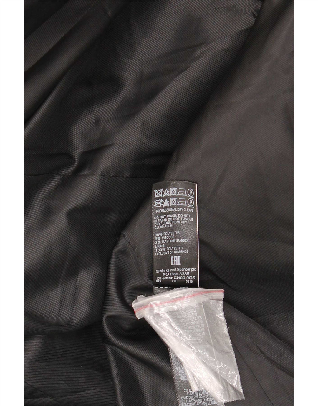 Marks & Spencer Płaszcz damski UK 14, duży, czarny, poliester