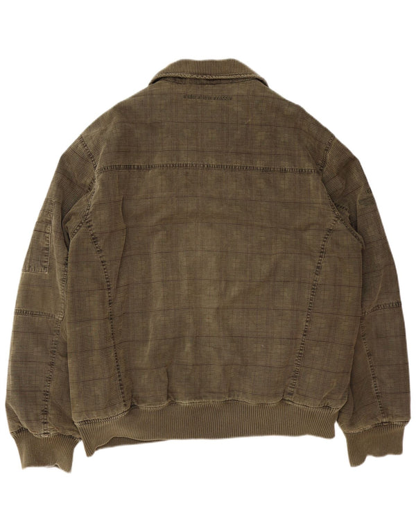 Męska kurtka bomberka CAMP DAVID UK 44 2XL Khaki w kratkę