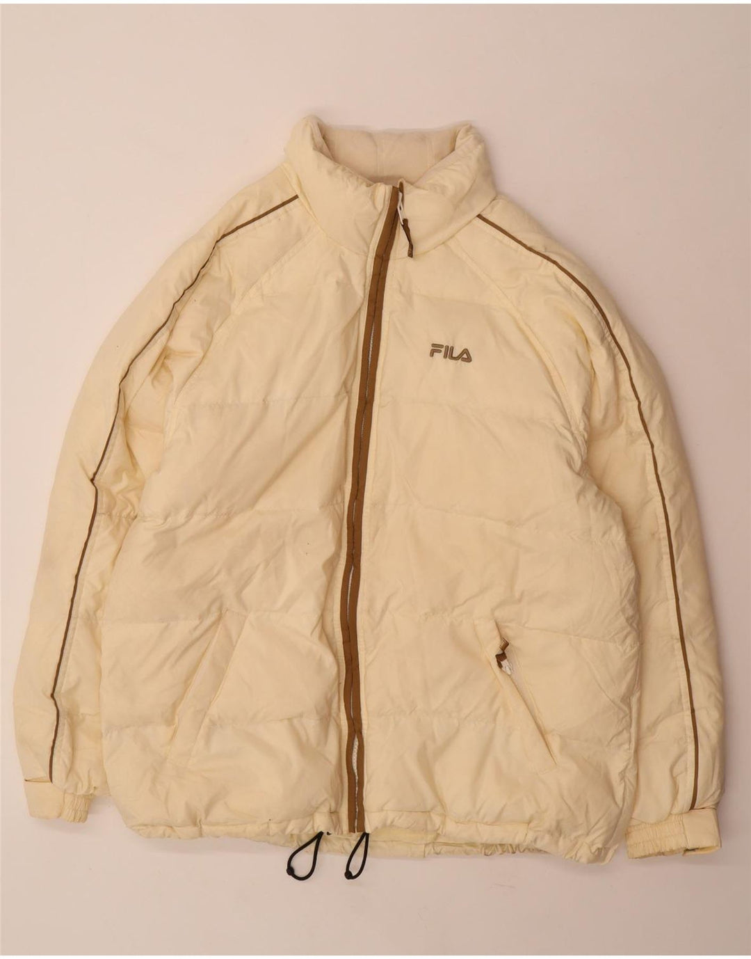 Męska ocieplana kurtka Fila IT 52/54, duży, złamany biały poliester