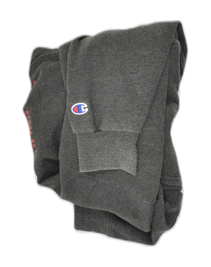 CHAMPION Mens Graphic Hoodie Jumper Medium Grey Cotton Vintage Champion and Second-Hand Champion from Messina Hembry 