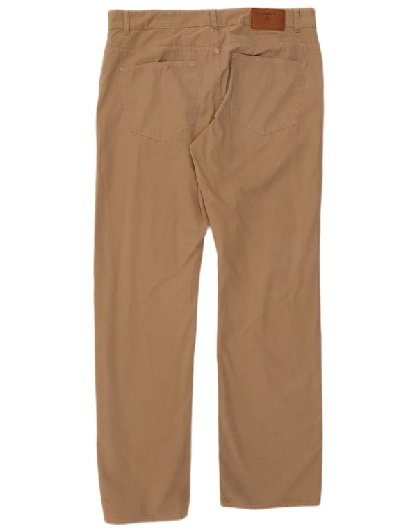 Proste spodnie damskie GANT W36 L34 Beżowa bawełna