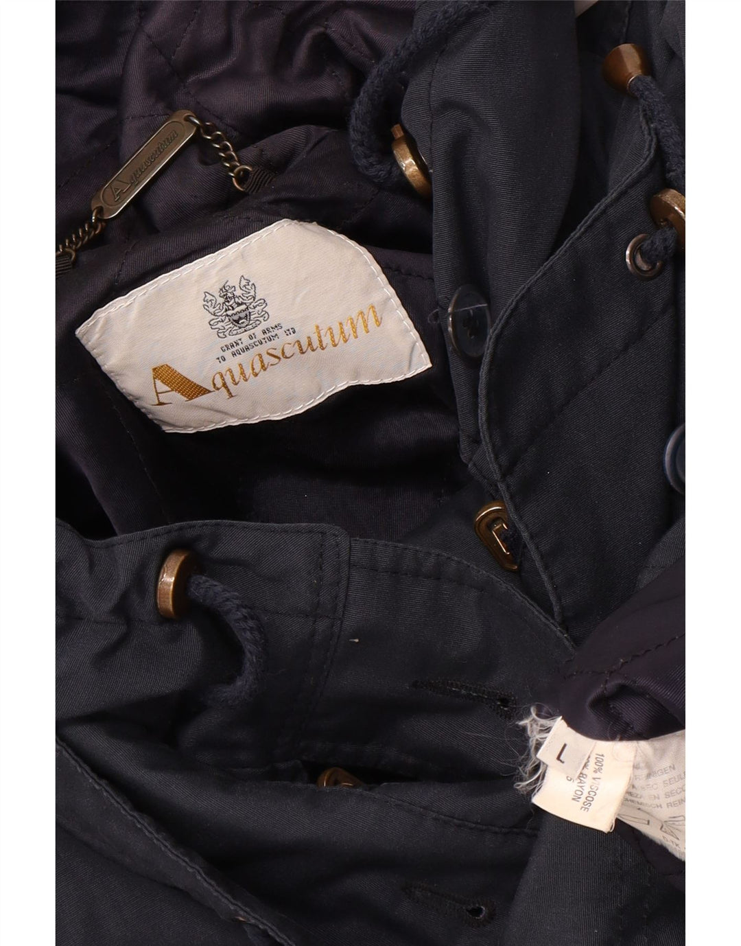AQUASCUTUM Womens Oversized Hooded Utility Jacket UK 16 Large Navy Blue