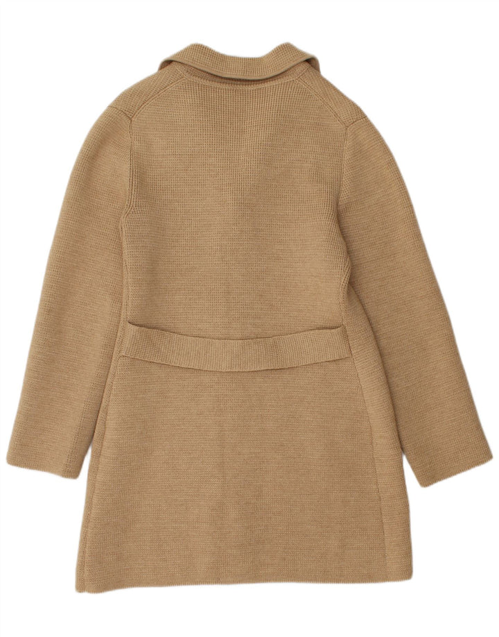 Vintage damski płaszcz z dzianiny UK 12 średni beż