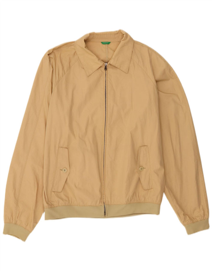 Męska kurtka bomberka Benetton UK 42 XL, beżowa, bawełniana