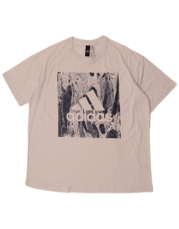 Damska koszulka oversize z grafiką Adidas Top UK 20/22 XL Biały poliester