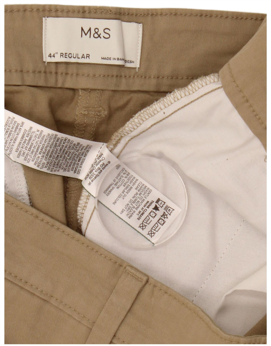 Marks & Spencer Męskie spodenki Chino W44 2XL Beżowa bawełna