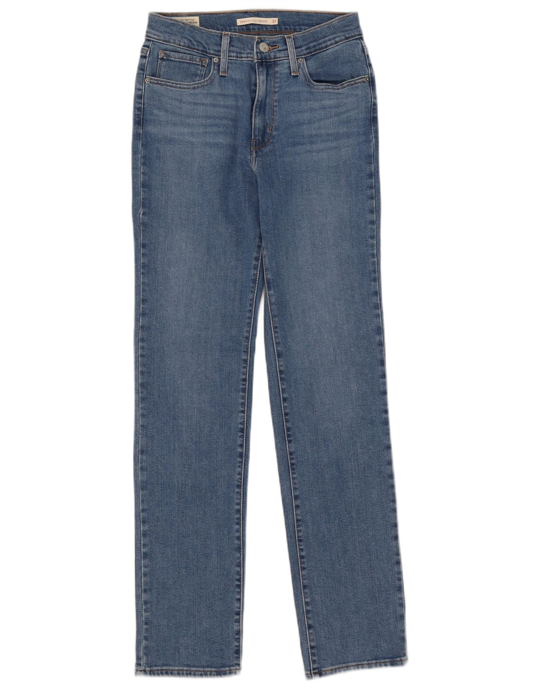 Damskie jeansy Levi's 724 z wysokim stanem i prostym W27 L30 Niebieskie