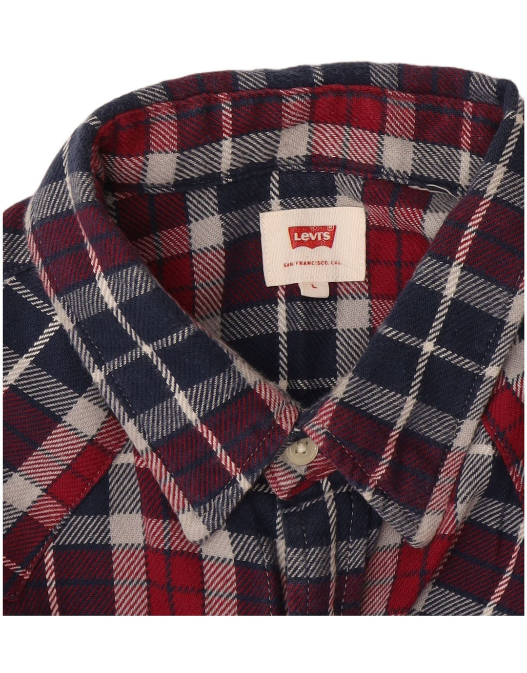 Męska koszula flanelowa Levi's w dużą bordową kratę
