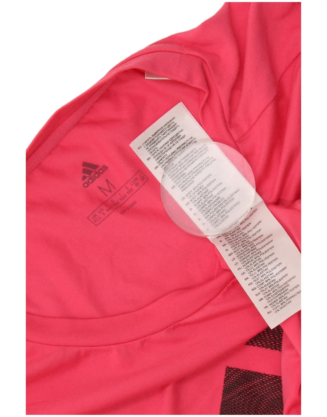 Damska koszulka graficzna Adidas Top UK 12/14 Średni różowy poliester