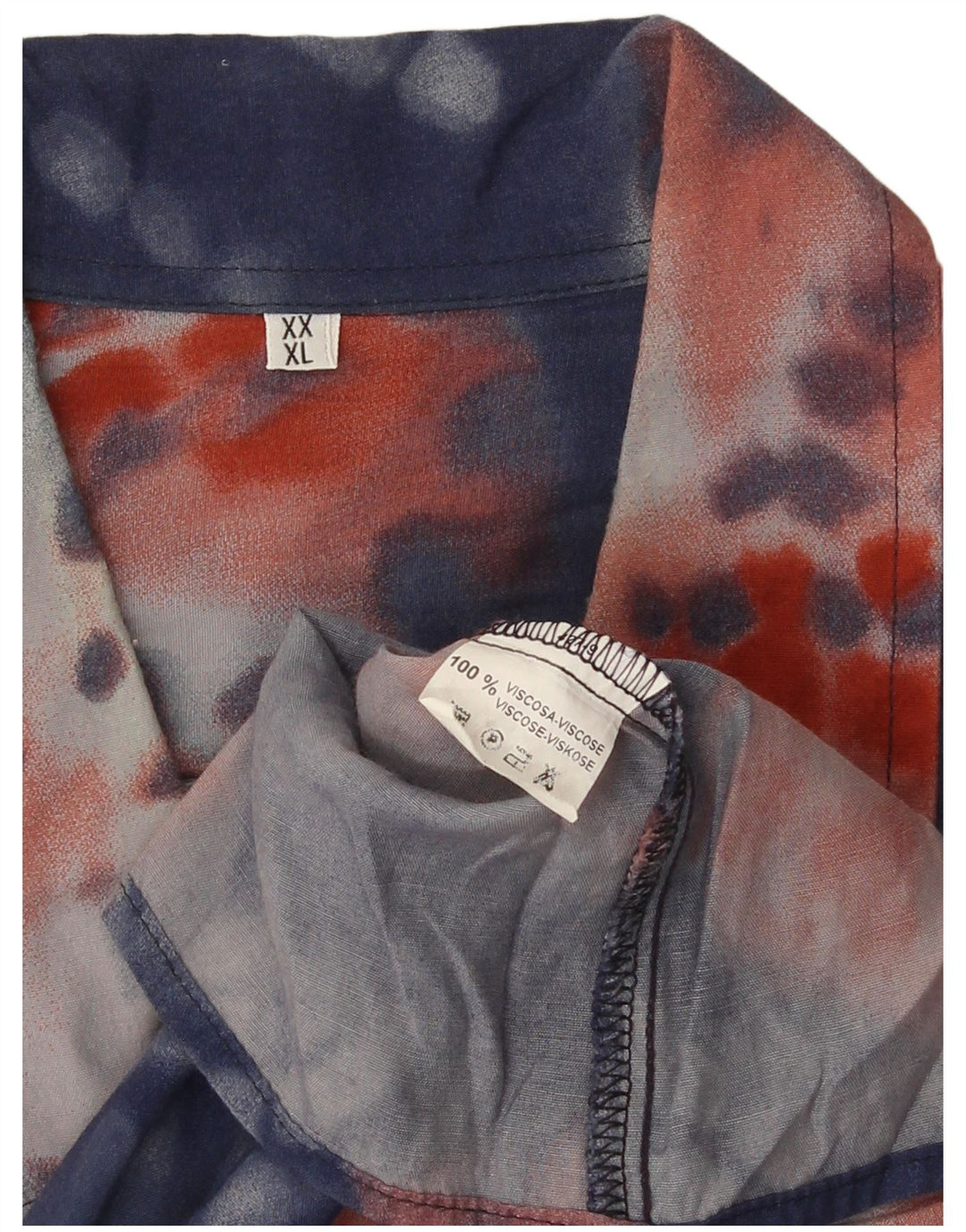 Vintage męska koszula z krótkim rękawem XL Blue Tie Dye