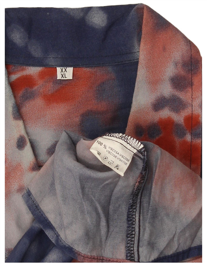 Vintage męska koszula z krótkim rękawem XL Blue Tie Dye