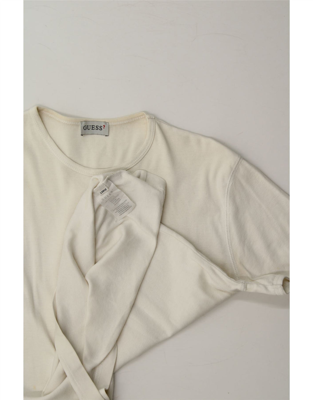 GUESS Womens T-Shirt Top UK 16 Large White Cotton Vintage Guess and Second-Hand Guess from Messina Hembry 