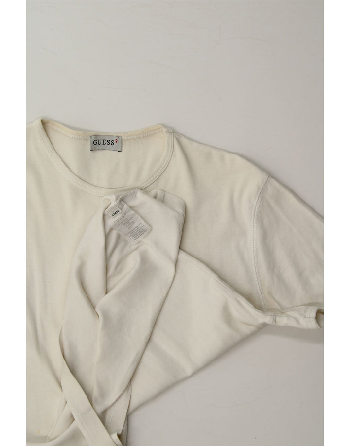 GUESS Womens T-Shirt Top UK 16 Large White Cotton Vintage Guess and Second-Hand Guess from Messina Hembry 