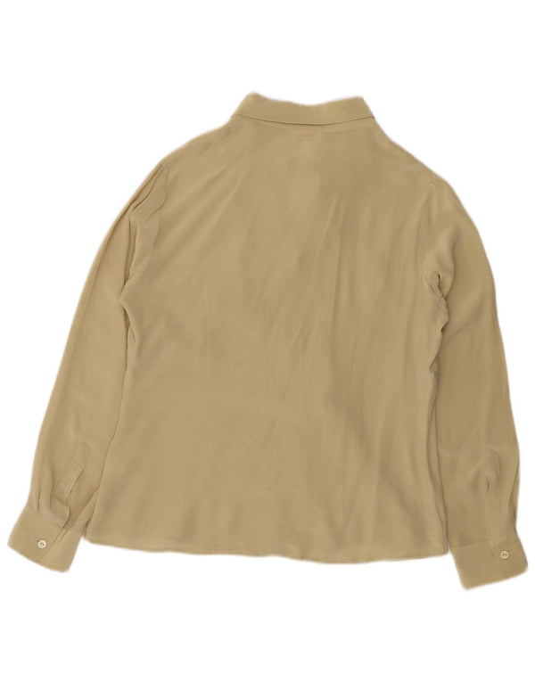 Cherie Womens Long Sleeve Shirt Blouse IT 46 Large Green Silk