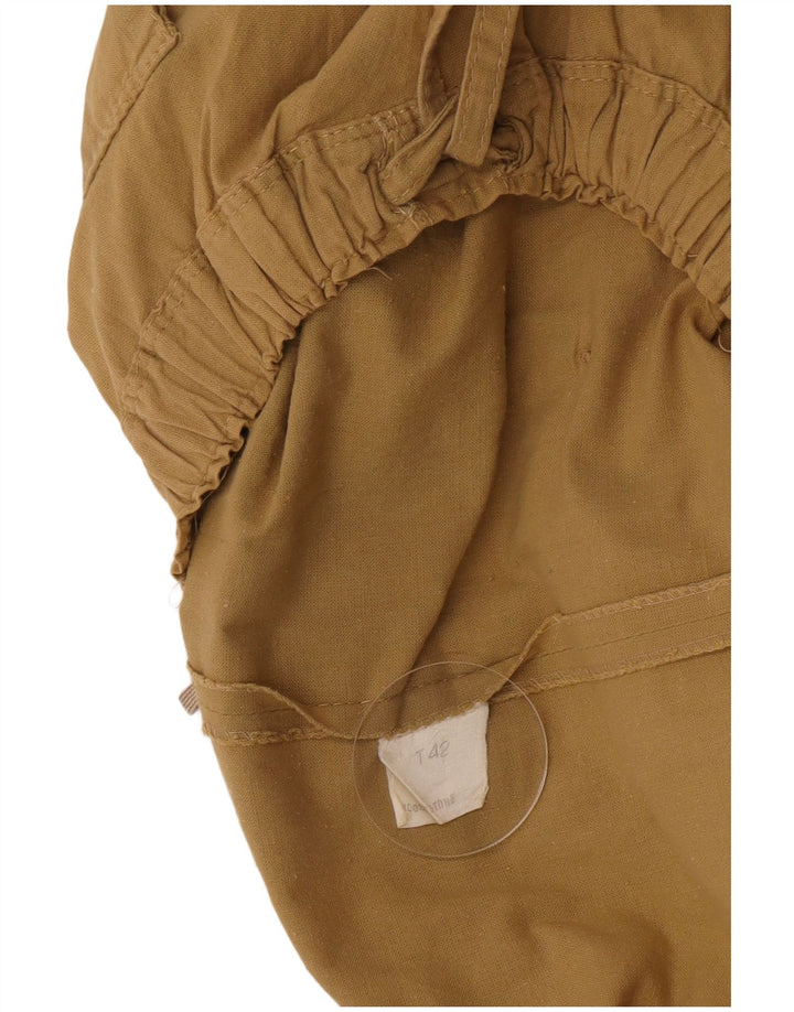 Damska spódnica w kształcie litery A w stylu vintage IT 42, średnia bawełna khaki