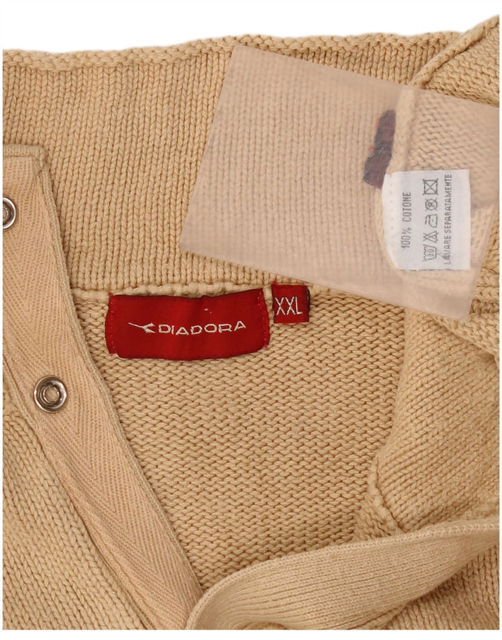 Męski sweter zapinany na guziki Diadora XL, beżowa bawełna