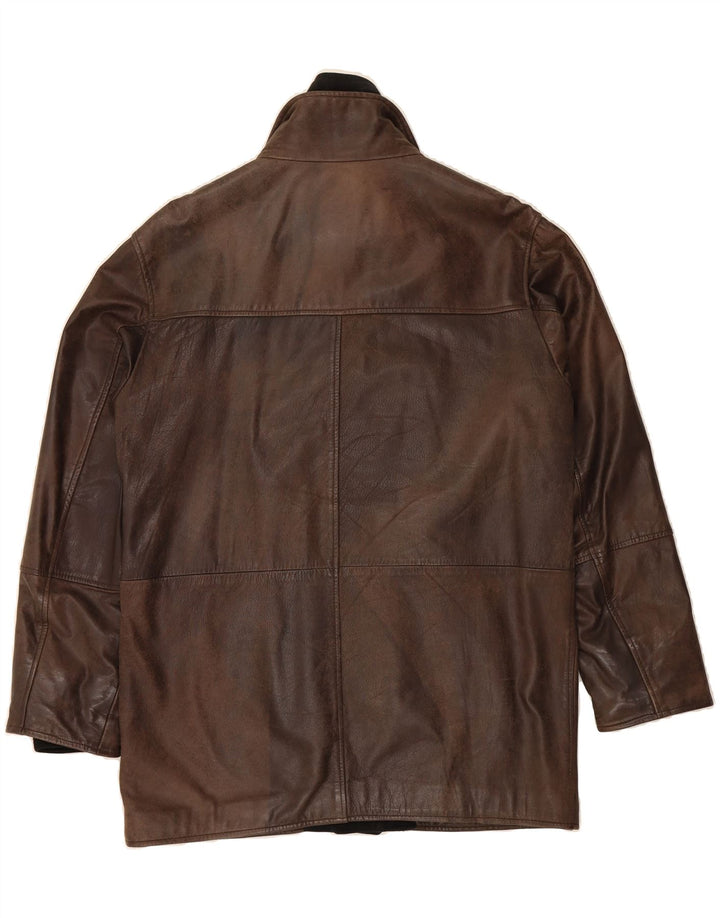 LAKELAND Mens Leather Jacket UK 38 Medium Brown Leather Vintage Lakeland and Second-Hand Lakeland from Messina Hembry 