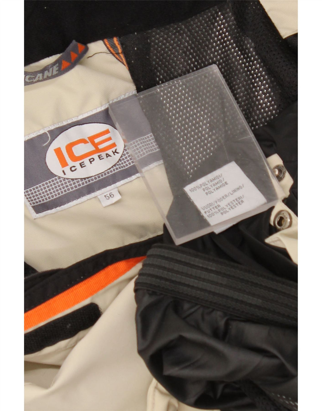 ICEPEAK Mens Windbreaker Jacket IT 56 3XL Beige Colourblock Polyamide