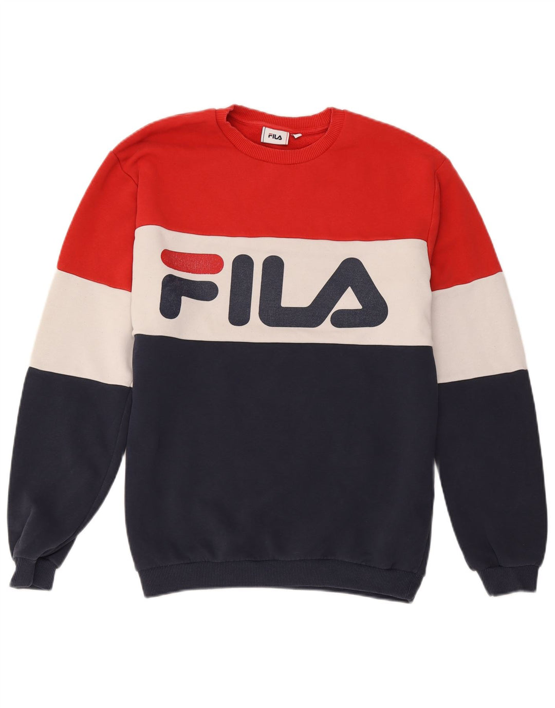 Męska bluza z grafiką Fila, średnia, wielobarwna bawełna z blokami kolorów