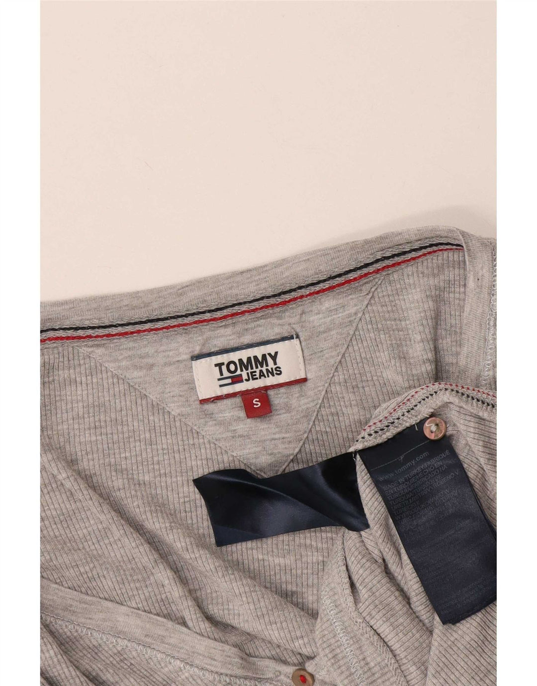 Damski top z długim rękawem Tommy Hilfiger UK 8 Small, szara wiskoza