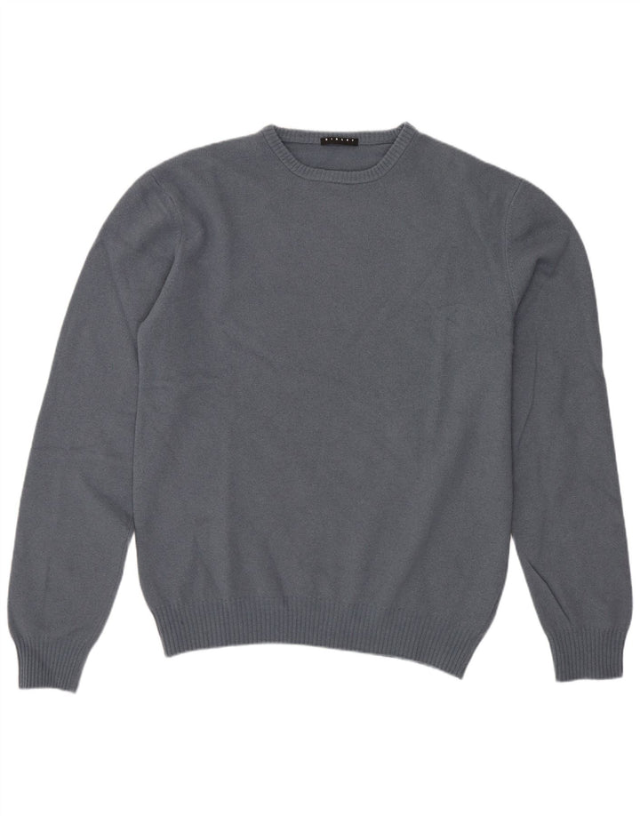 Sweter damski Sisley z okrągłym dekoltem UK 16, duży, szary, wełniany