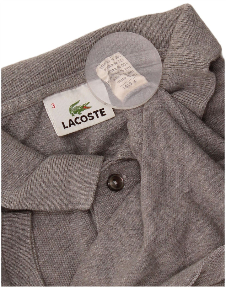 Męska koszulka polo Lacoste, rozmiar 3, mała, szara, bawełniana