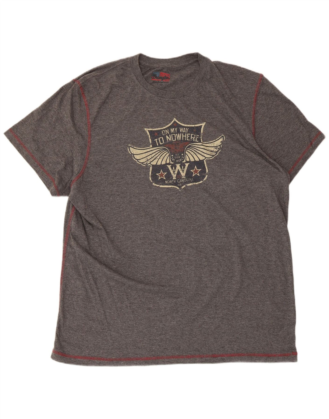 Męski T-shirt z grafiką Wrangler Top XL, szary poliester