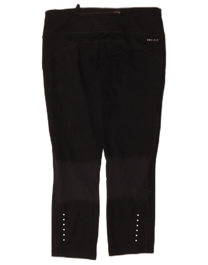Damskie legginsy Nike Dri Fit Capri UK 10, małe, czarne, poliestrowe
