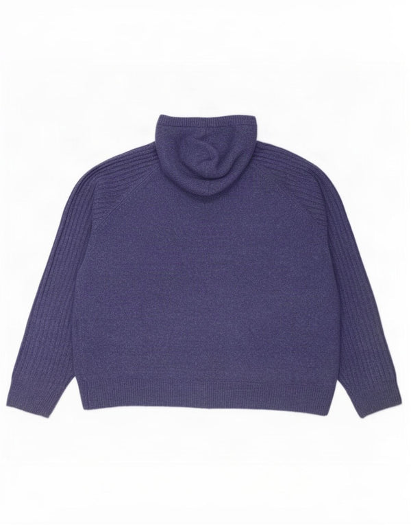 Damski sweter z kapturem Marks & Spencer UK 16, duży, fioletowy, nakrapiany