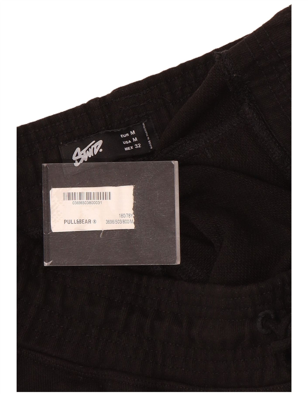 Męskie spodenki sportowe Pull & Bear, średniej wielkości, czarne, bawełniane