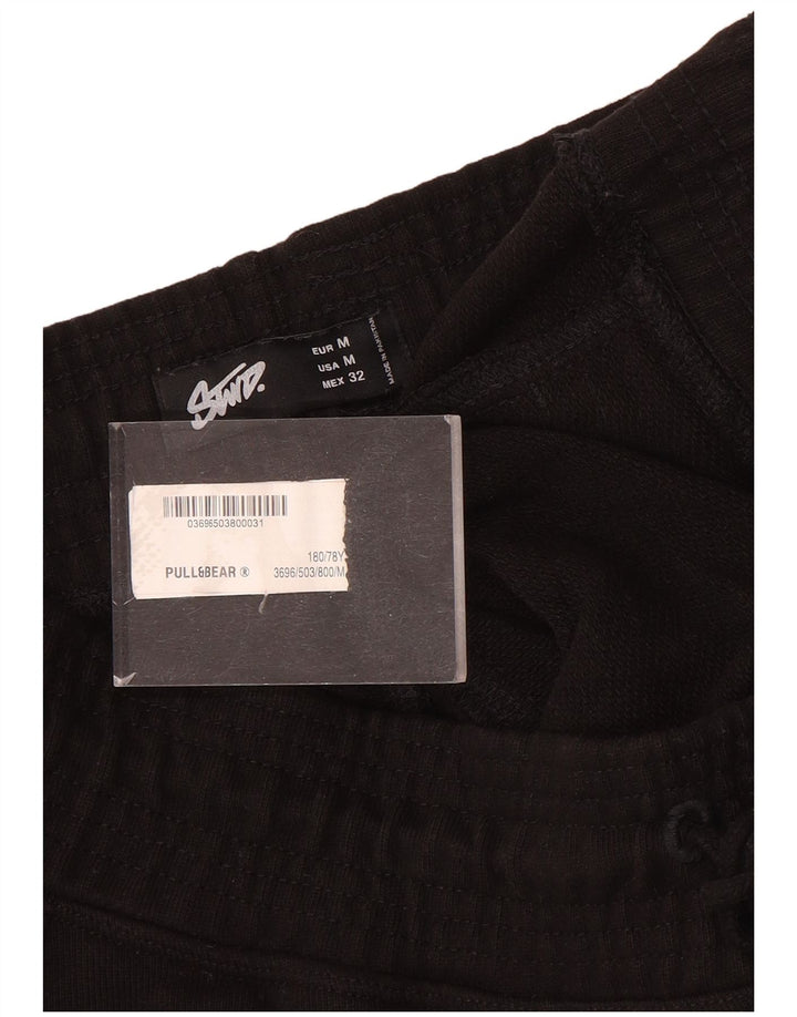 Męskie spodenki sportowe Pull & Bear, średniej wielkości, czarne, bawełniane