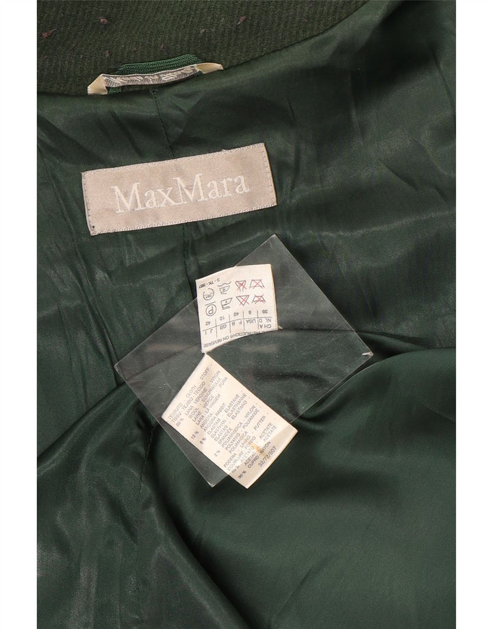 Max Mara Damski płaszcz oversize UK 10 Small, zielona wełna