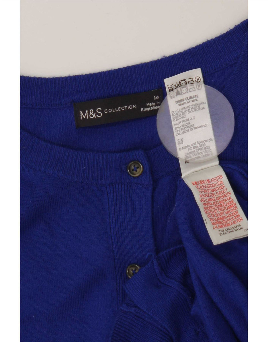 Sweter damski Marks & Spencer UK 14, średni niebieski, wiskoza