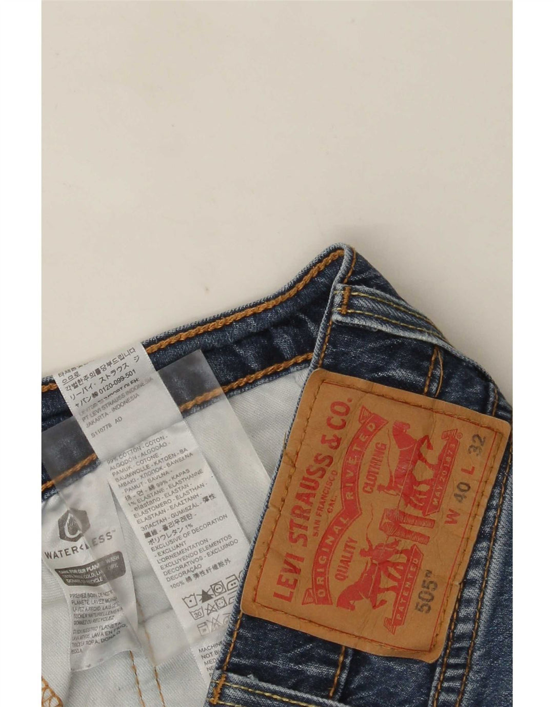 Męskie jeansy Levi's 505 Straight W40 L32 Niebieskie bawełniane