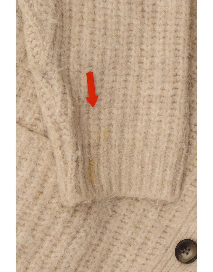 ZARA Womens Oversized 3/4 Sleeve Cardigan Sweater UK 14 Medium Beige Vintage Zara and Second-Hand Zara from Messina Hembry 