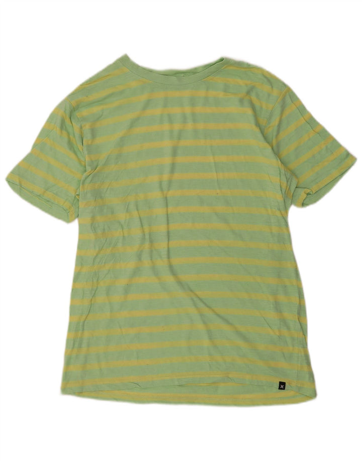 T-shirt męski Hurley Top, mały, zielony, bawełniany w paski