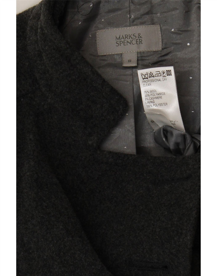 MARKS & SPENCER Płaszcz damski UK 8, mały, szary, wełniany
