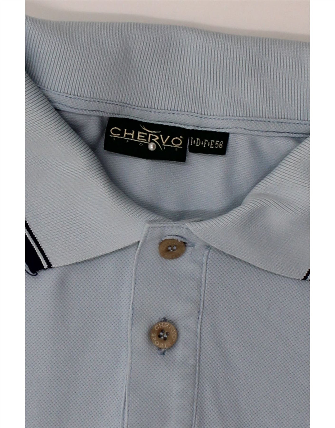 CHERVO Mens Polo Shirt EU 56 2XL Blue Cotton Vintage Chervo and Second-Hand Chervo from Messina Hembry 