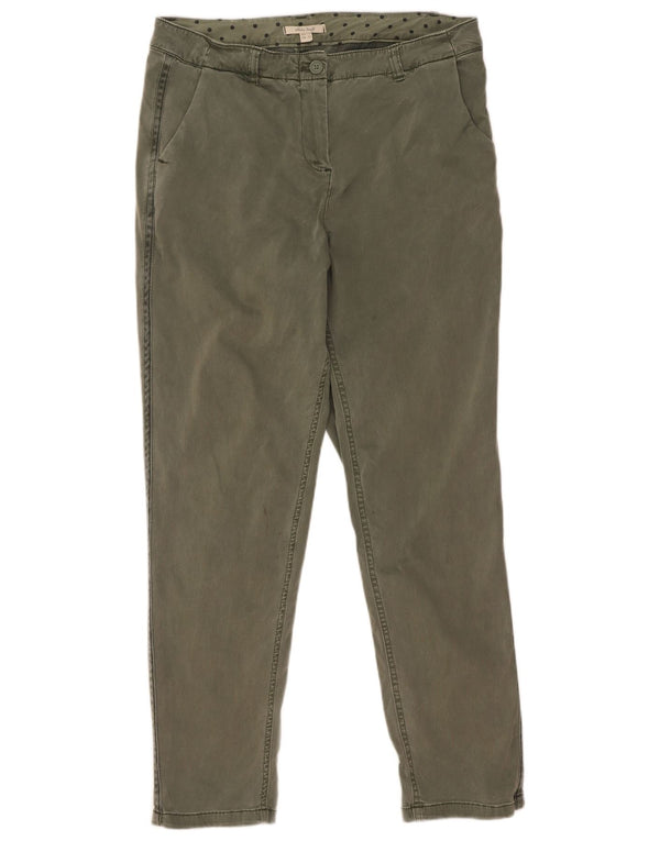 Damskie zwężane spodnie Chino White Stuff UK 14 Large W34 L30 Zielona bawełna