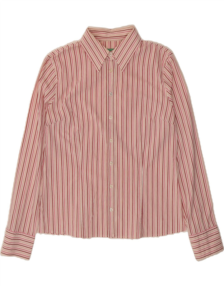 BENETTON Womens Shirt UK 16 Large Multicoloured Pinstripe Cotton Vintage Benetton and Second-Hand Benetton from Messina Hembry 