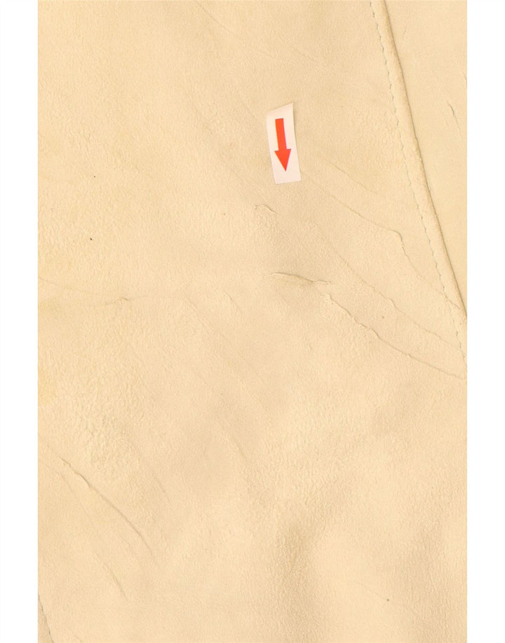 Vintage damska zamszowa kurtka UK 12, średnia beżowa skóra