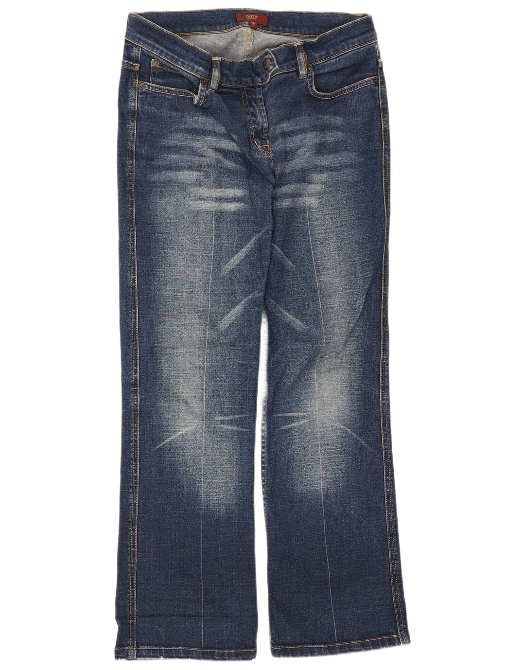 Damskie jeansy Bootcut Oasis UK 12 Medium W30 L27 Niebieskie bawełniane