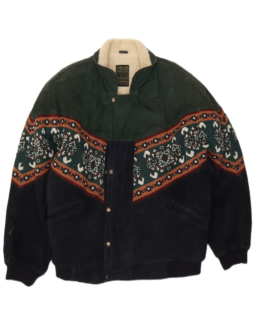 Męska kurtka Shearling Cable Car Clothiers UK 44 2XL Wielokolorowa Fair Isle