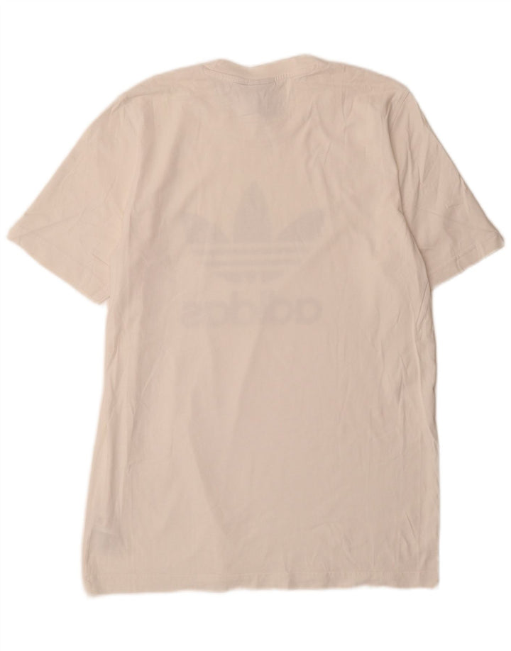 Męska koszulka z grafiką Adidas, średnia, biała bawełna