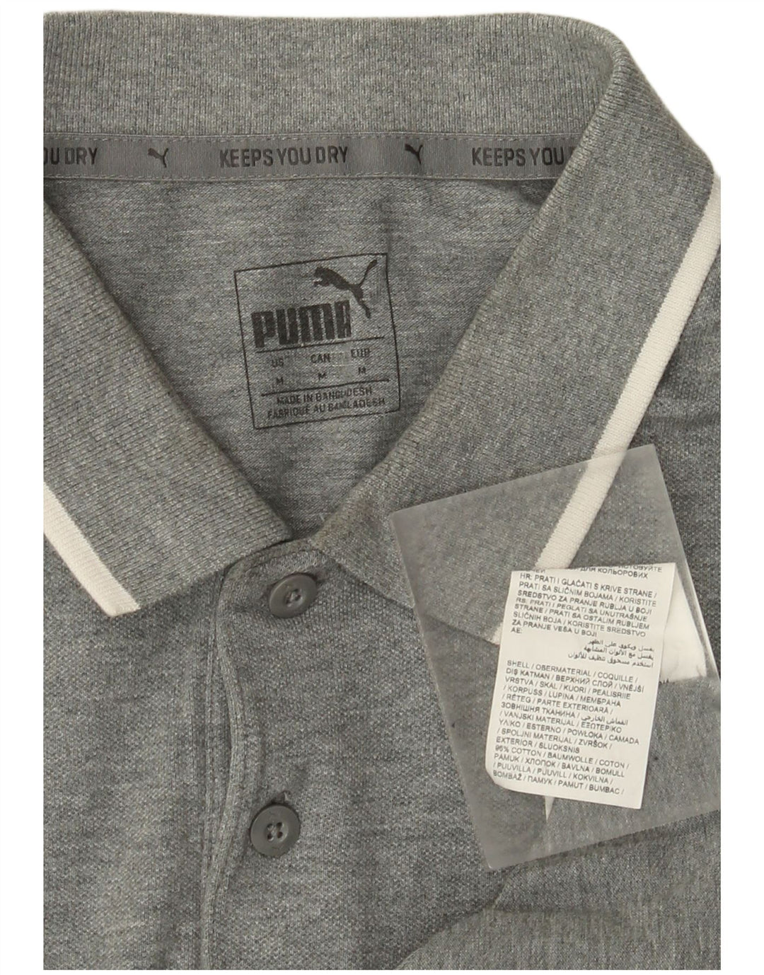 Męska koszulka polo Puma, średnia szara bawełna