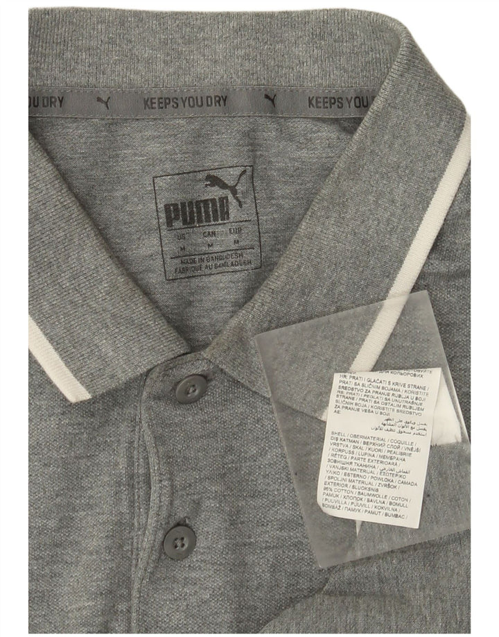 Męska koszulka polo Puma, średnia szara bawełna